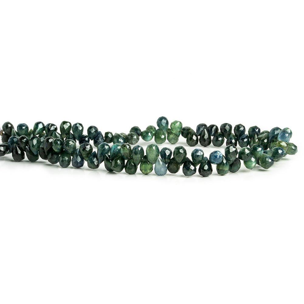6x4mm-7x5mm Sapphire Faceted Teardrop Beads 9 inch 94 pieces - The Bead Traders