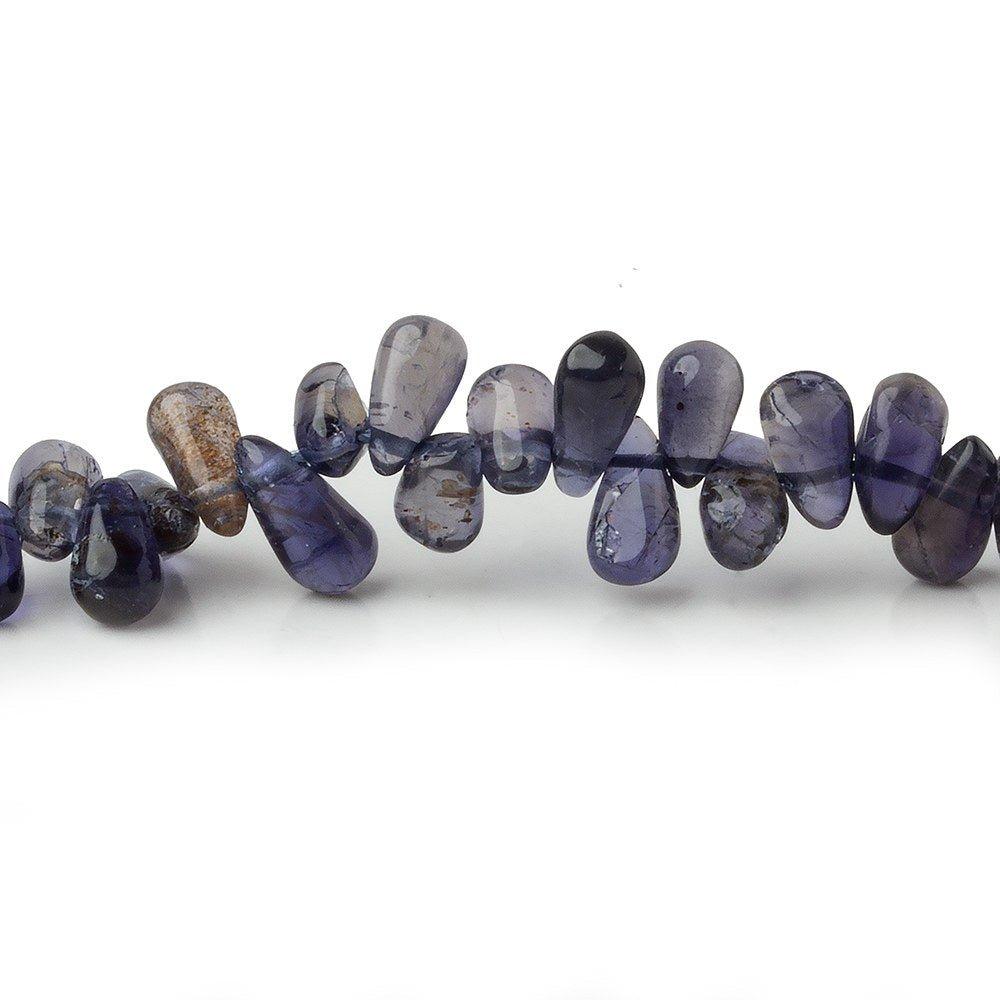 6x4mm-8x4mm Iolite Beads Plain Top Drilled Teardrop 14 inch 140 pieces - The Bead Traders