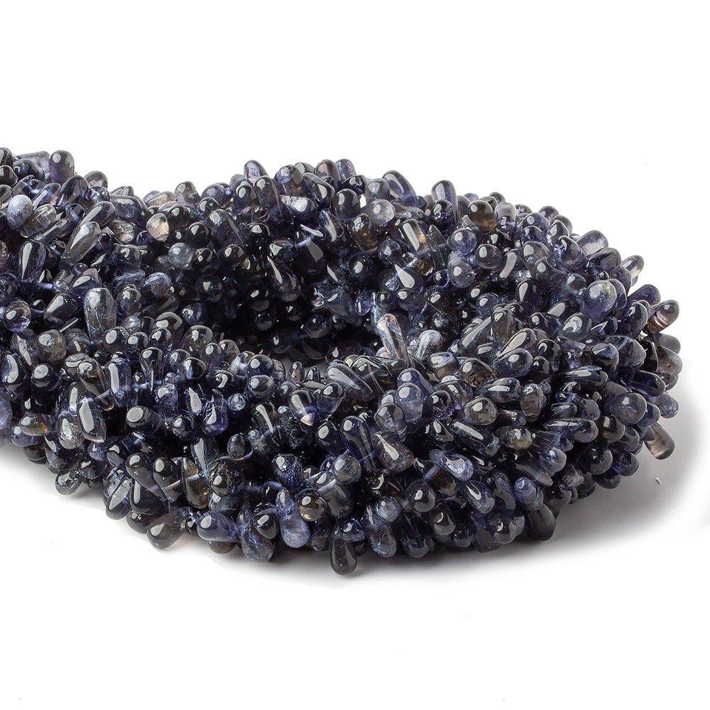 6x4mm-8x4mm Iolite Beads Plain Top Drilled Teardrop 14 inch 140 pieces - The Bead Traders