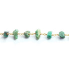 6x4mm-9x5.5mm Emerald Chips Gold Chain by the Foot 31 pieces - The Bead Traders