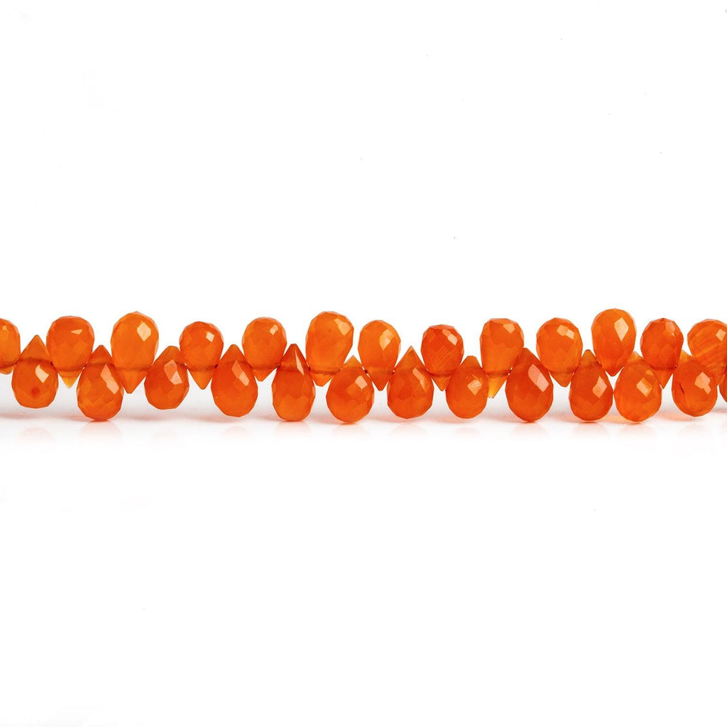 6x4mm Carnelian Teardrops 9 inch 95 beads - The Bead Traders