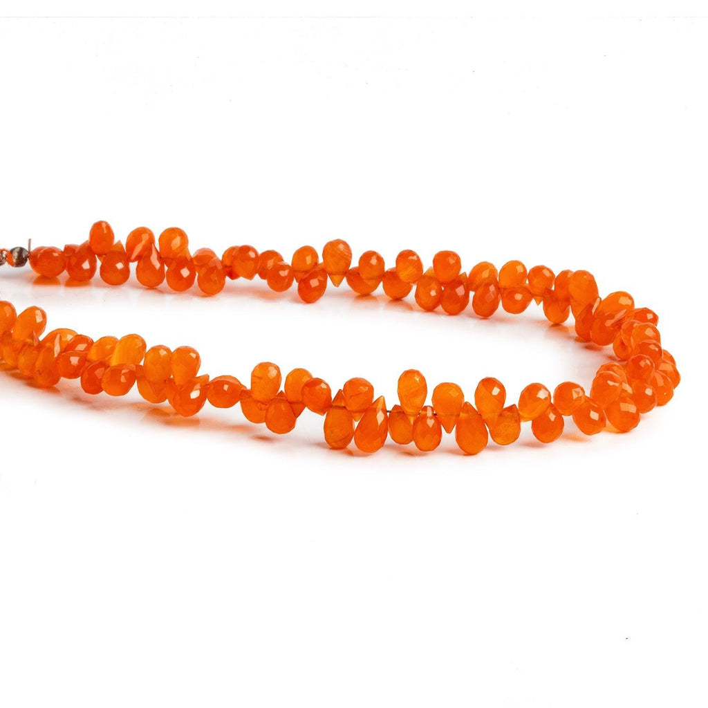 6x4mm Carnelian Teardrops 9 inch 95 beads - The Bead Traders