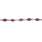 6x4mm Garnet plain oval Black Gold Chain by the foot - The Bead Traders