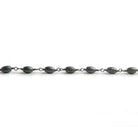 6x4mm Matte Hematite plain rice Black Gold plated Chain by the foot 24 pieces - The Bead Traders
