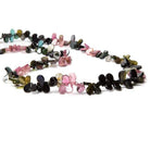 6x4mm Multi Color Tourmaline plain pears 16 inch 183 beads - The Bead Traders