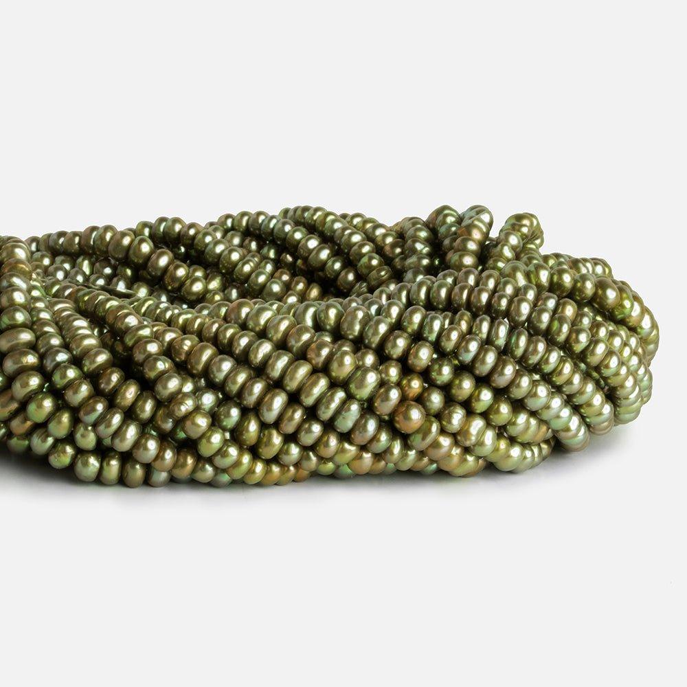 6x4mm Pistachio Baroque Pearls 15 inch 110 pieces - The Bead Traders