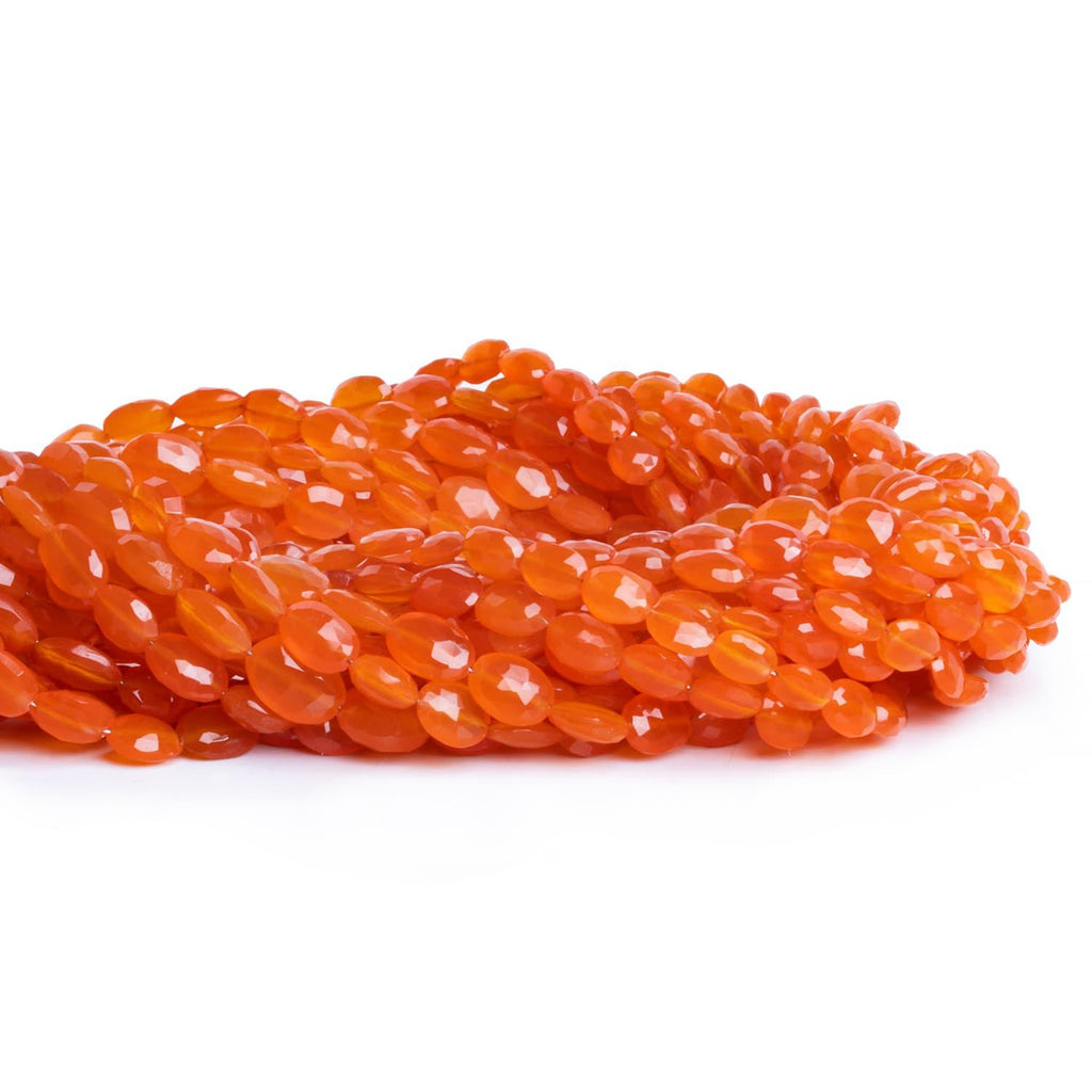 6x5-11x8mm Carnelian Faceted Ovals 14 inch 38 beads - The Bead Traders