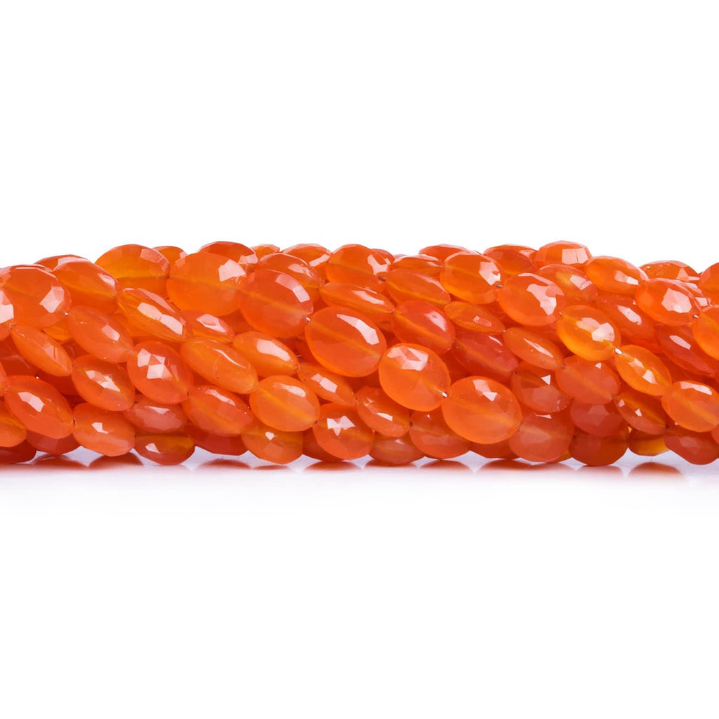 6x5-11x8mm Carnelian Faceted Ovals 14 inch 38 beads - The Bead Traders
