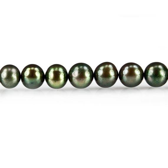 6x5-7x6mm Asparagus Green side drilled Baroque Freshwater Pearl Strand 16 inch 65 pieces - The Bead Traders