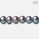 6x5-7x6mm Peacock Blue Silver Off Round 2.5mm Large Hole Freshwater Pearl 75 pieces - The Bead Traders