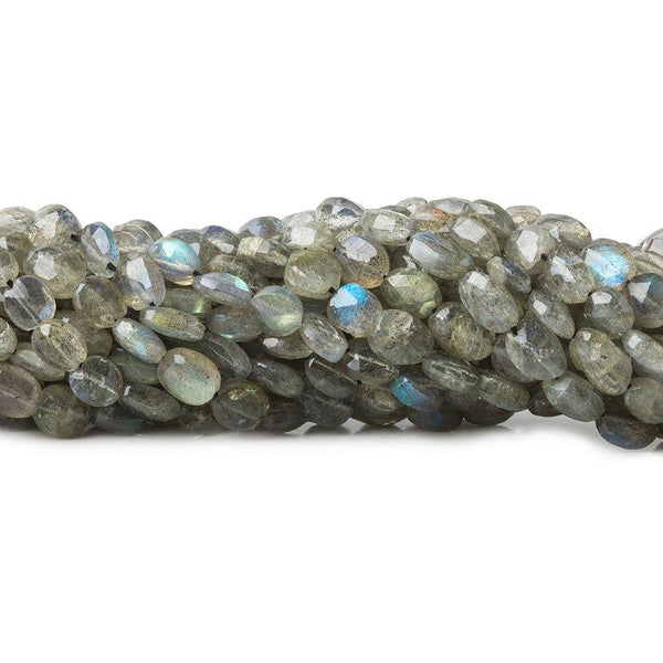 6x5-8x6mm Labradorite Straight Drill Faceted Ovals 14 inch 55 beads