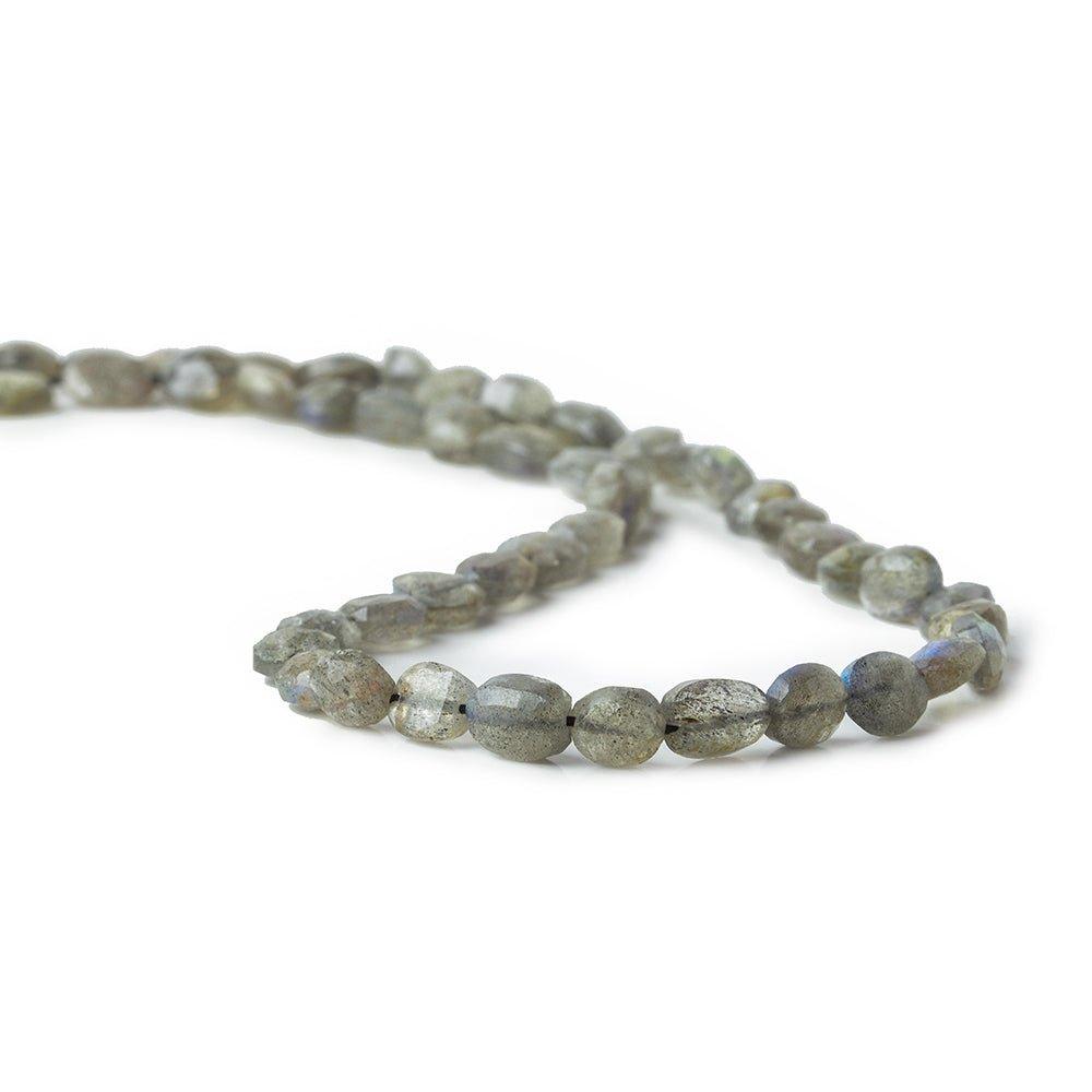 6x5-8x6mm Labradorite Straight Drill Faceted Ovals 14 inch 55 beads - The Bead Traders