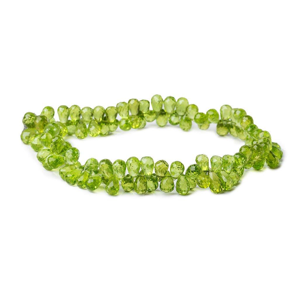 6x5-9x5mm Peridot Faceted Tear Drop Briolettes 9.5 inches 107 pieces - The Bead Traders