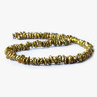 6x5-9x6mm Golden Green Center drilled Keshi Freshwater Pearls 15.5 inch - The Bead Traders