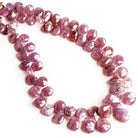 6x5mm-10x8mm Ruby Faceted Pear Beads 8 inch 65 pieces - The Bead Traders