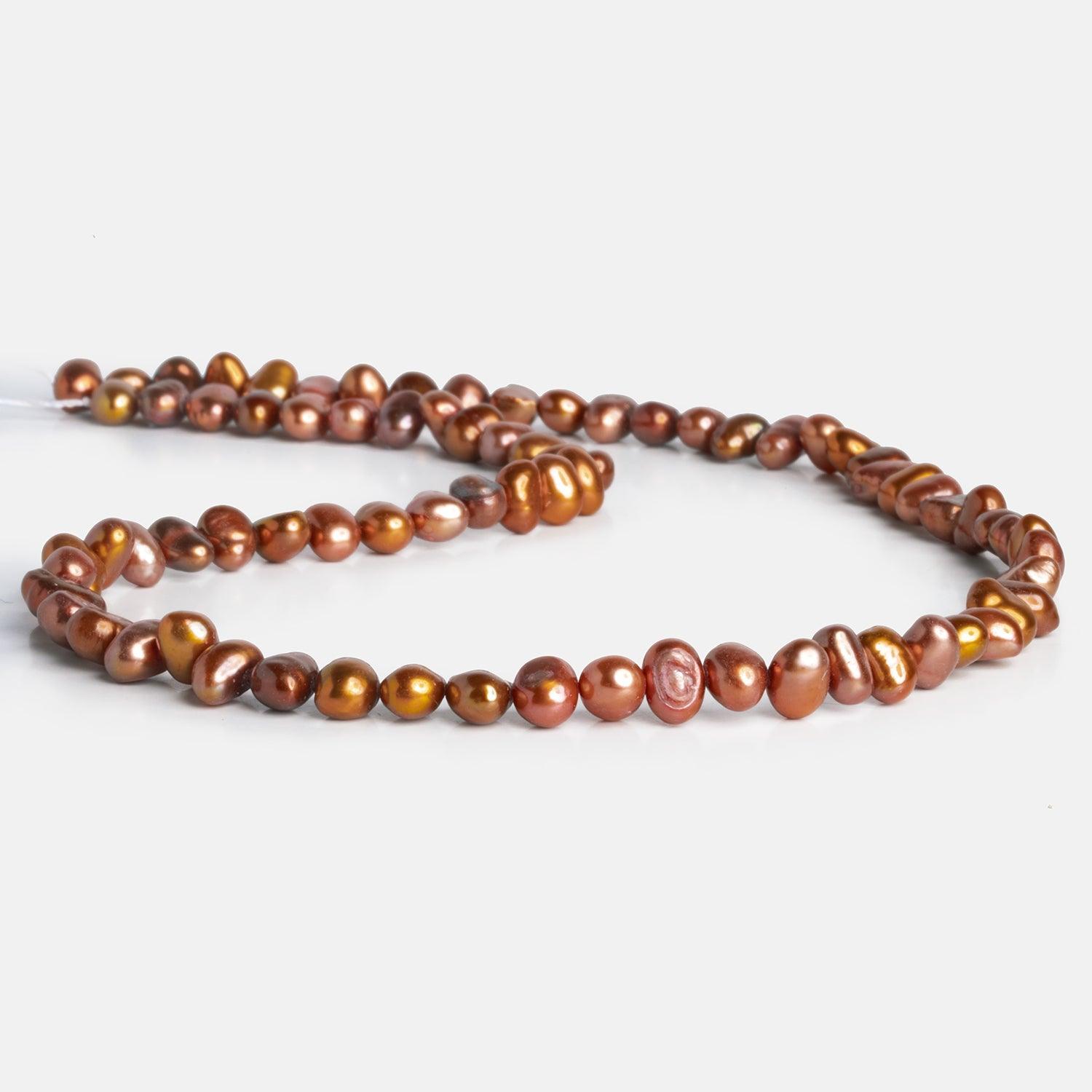 6x5mm Blush Brown Baroque Pearls 15 inch 80 pieces - The Bead Traders