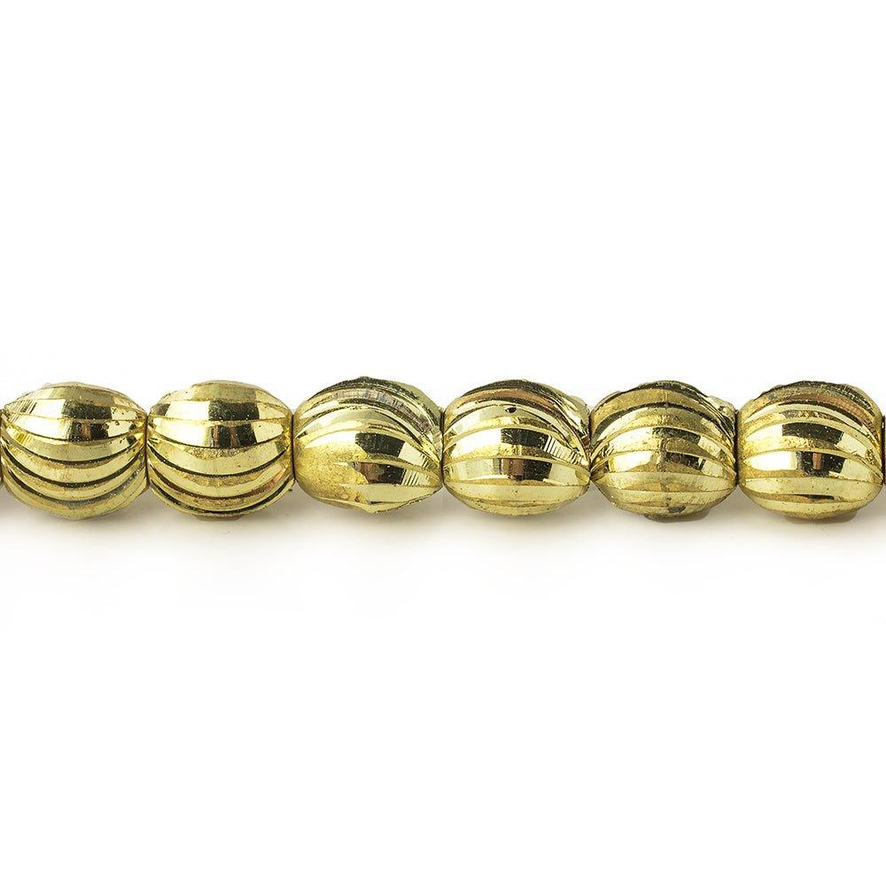 6x5mm Brass Swirl Oval Beads, 8 inch - The Bead Traders