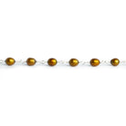 6x5mm Bronze Oval Pearl Silver Chain 23 beads - The Bead Traders