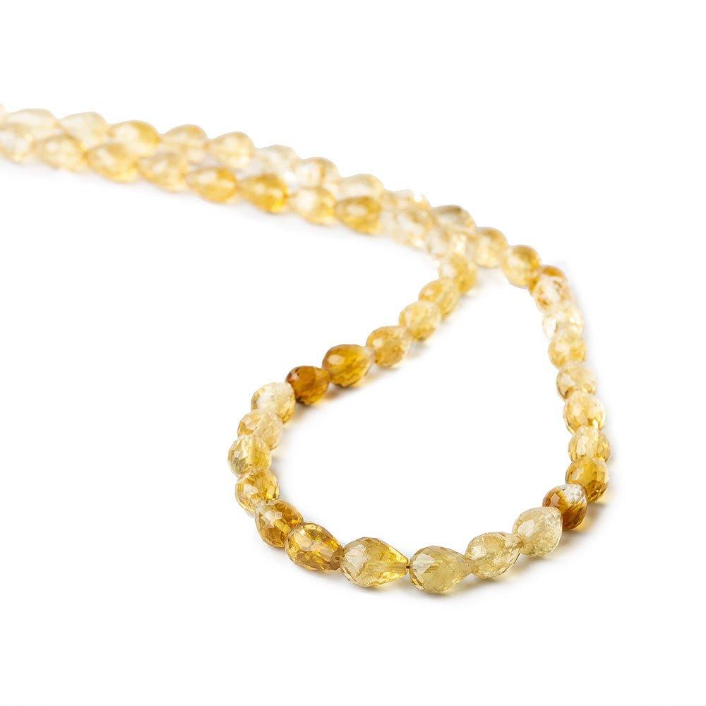 6x5mm Citrine straight drilled teardrops 16 inch 60 beads - The Bead Traders