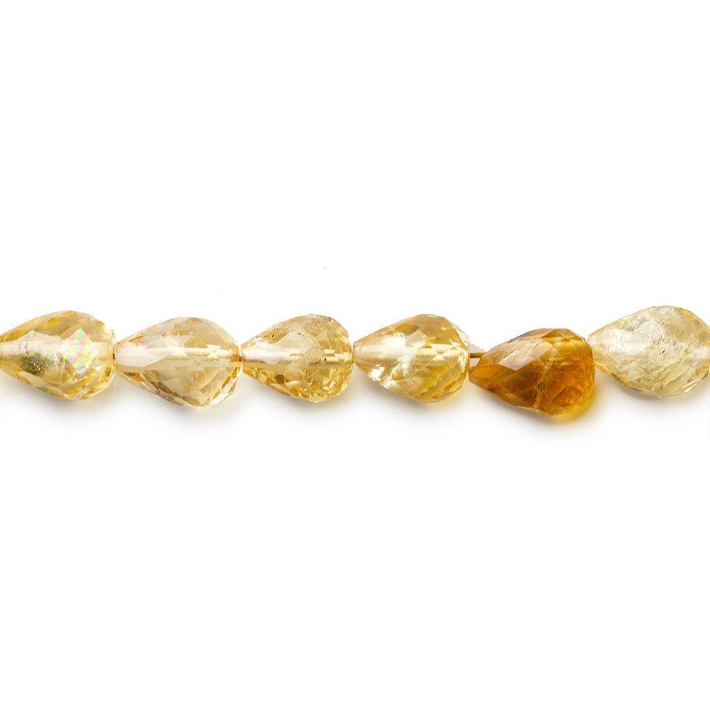 6x5mm Citrine straight drilled teardrops 16 inch 60 beads - The Bead Traders