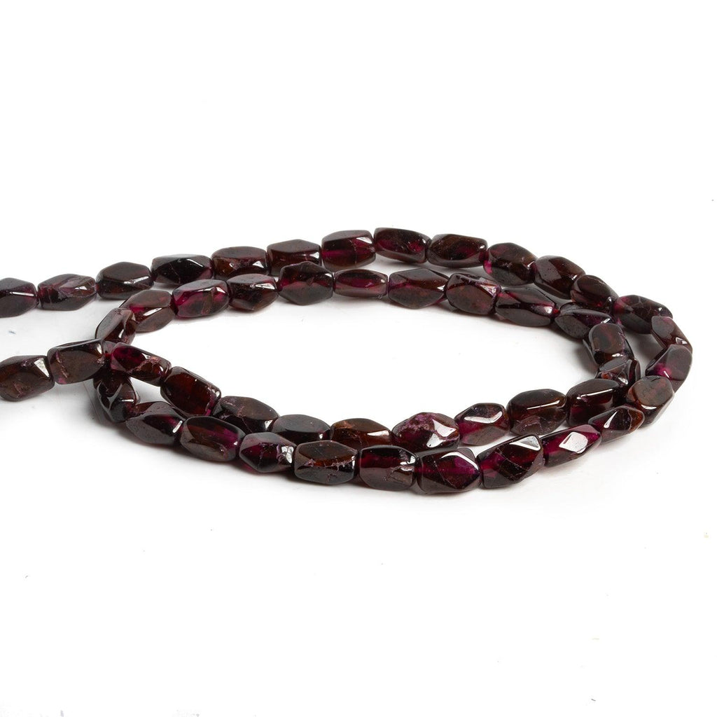 6x5mm Garnet Handcut Cornerless Rectangles 14 inch 45 beads - The Bead Traders