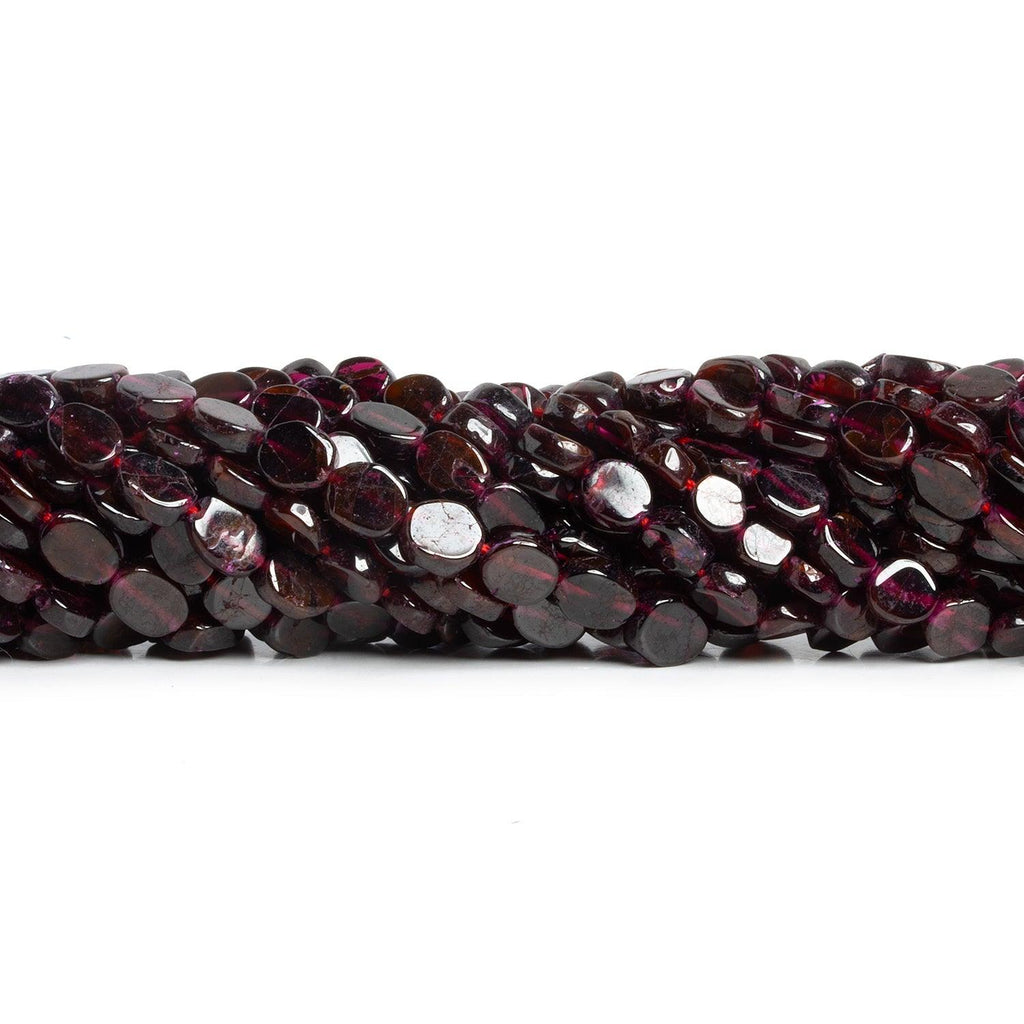 6x5mm Garnet Handcut Ovals 14 inch 45 beads - The Bead Traders