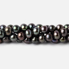 6x5mm Green Peacock Off Round Freshwater Pearls 15 inch 75 pieces - The Bead Traders