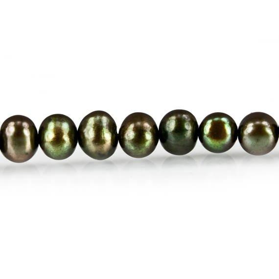 6x5mm Irish Green side drilled Baroque Freshwater Pearl Strand 16 Inch 78 pieces - The Bead Traders