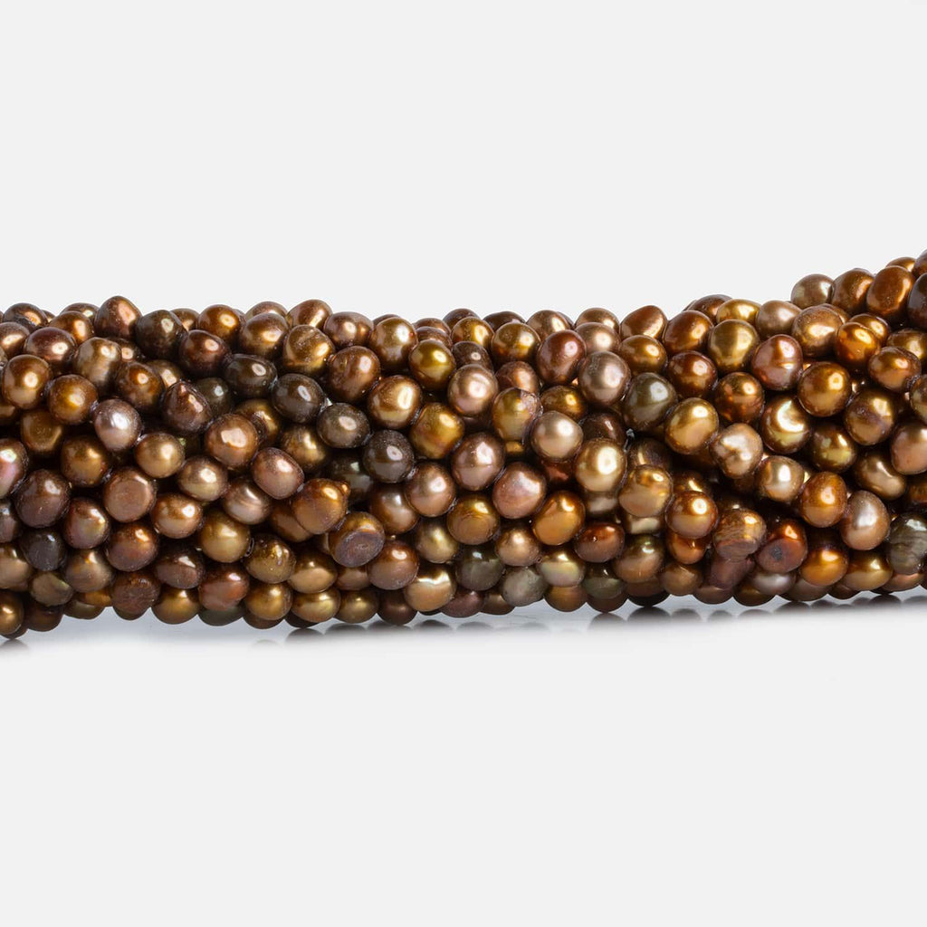 6x5mm Multicolor Bronze Baroque Pearls 15 inch 73 pieces - The Bead Traders