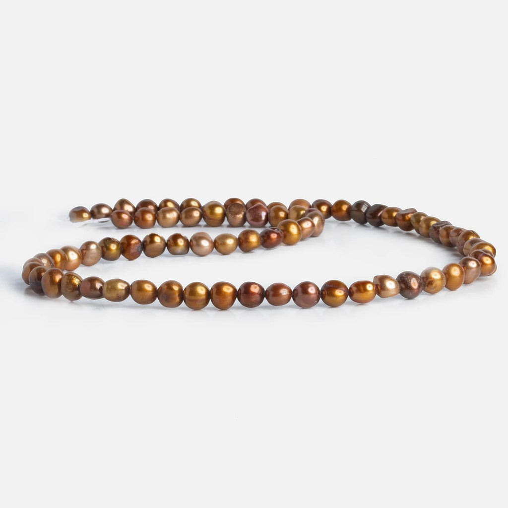6x5mm Multicolor Bronze Baroque Pearls 15 inch 73 pieces - The Bead Traders