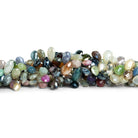 6x5mm Mystic Multi Gemstone Faceted Pears 8 inch 65 beads - The Bead Traders