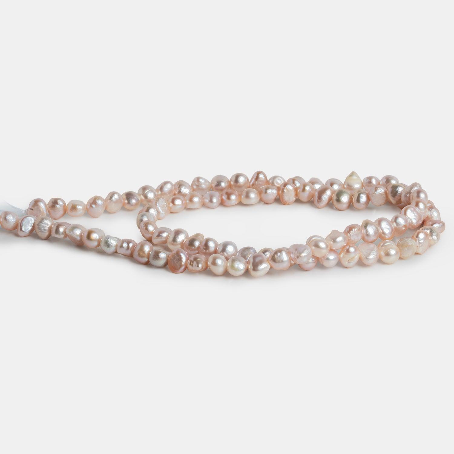 6x5mm Peach Baroque Pearls 15 inch 85 beads - The Bead Traders