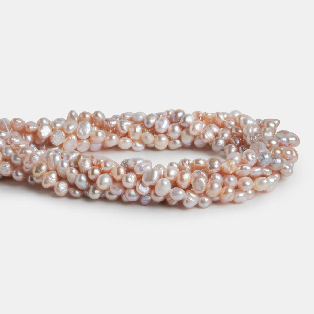 6x5mm Peach Baroque Pearls 15 inch 85 beads - The Bead Traders