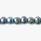 6x5mm Peacock Teal Baroque Side Drilled Freshwater Pearls 16 inch 77 pieces - The Bead Traders
