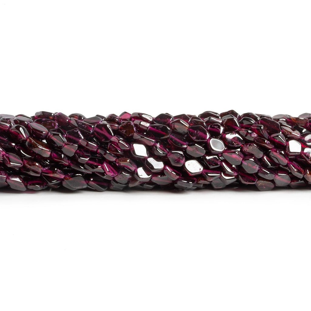6x5mm Rhodolite Garnet Handcut Diamonds 14 inch 45 beads - The Bead Traders