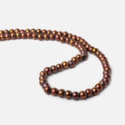 6x5mm Spice Brown 2.5mm Large hole Pearl Off Round Pearl 72 pcs - The Bead Traders