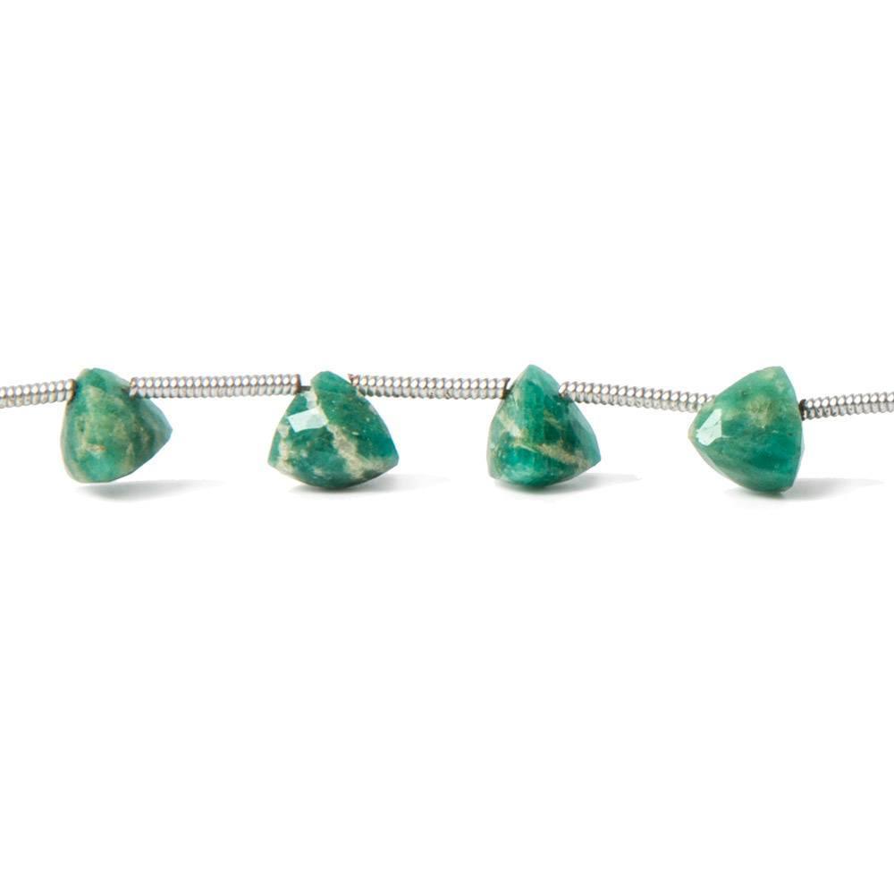 6x6-7x7mm Russian Amazonite Top Drilled Trillion Beads 8 inch 16 pieces - The Bead Traders