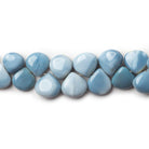 6x6-8x8mm Owyhee Denim Blue Opal plain heart beads 8 inch 59 pieces - The Bead Traders