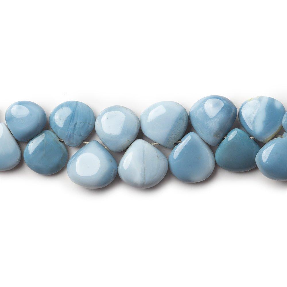 6x6-8x8mm Owyhee Denim Blue Opal plain heart beads 8 inch 59 pieces - The Bead Traders