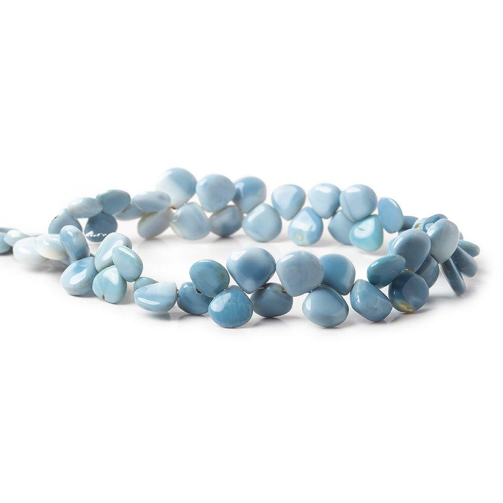 6x6-8x8mm Owyhee Denim Blue Opal plain heart beads 8 inch 59 pieces - The Bead Traders