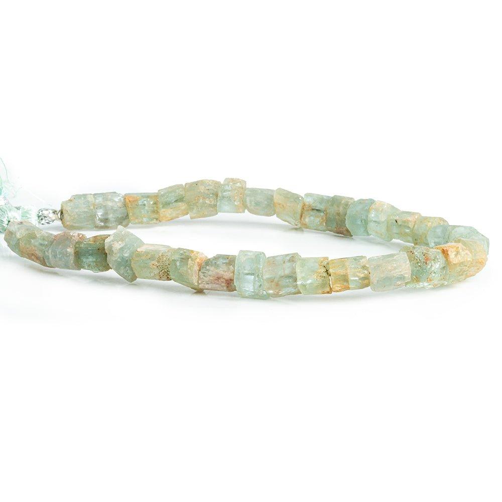 6x6mm-10x7mm Aquamarine Natural Crystal Beads 8 inch 23 pieces - The Bead Traders
