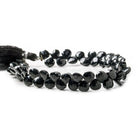 6x6mm Black Spinel Faceted Heart Beads 8 inch 54 pieces - The Bead Traders