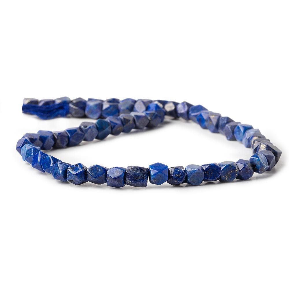 6x6mm Lapis Lazuli faceted nugget beads 13 inch 53 pieces - The Bead Traders