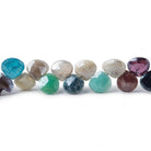 6x6mm Mystic Multi-Gemstone faceted hearts 56 pieces 8 inch - The Bead Traders