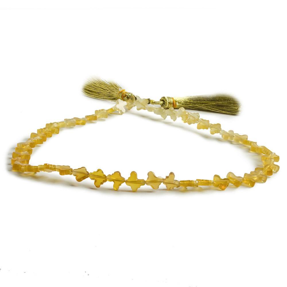 6x6mm Pale Yellow Chalcedony Butterfly Beads 12 inch 50 pieces - The Bead Traders