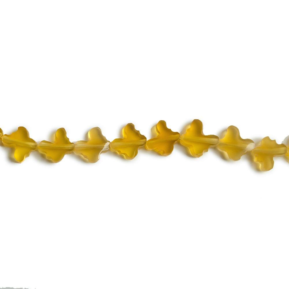 6x6mm Pale Yellow Chalcedony Butterfly Beads 12 inch 50 pieces - The Bead Traders