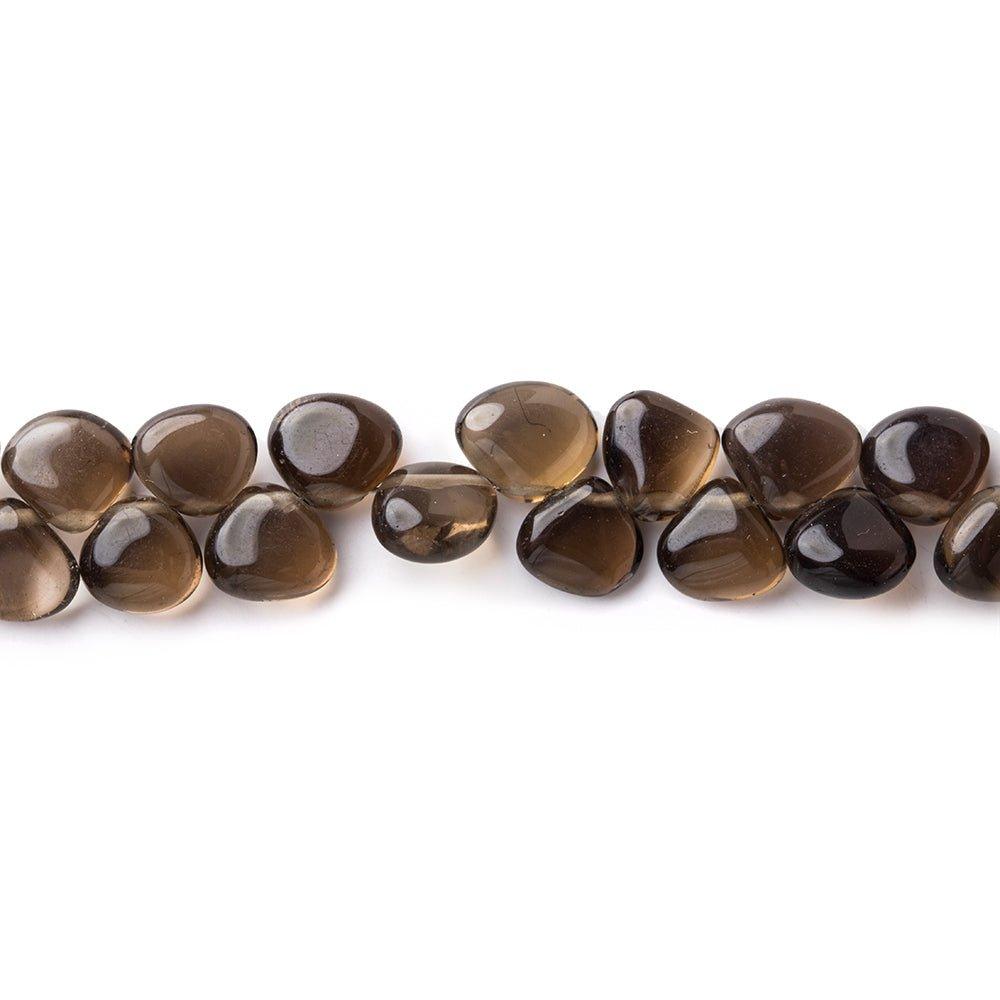 6x6mm Smoky Quartz plain heart Beads 7.5 inch 49 pieces - The Bead Traders