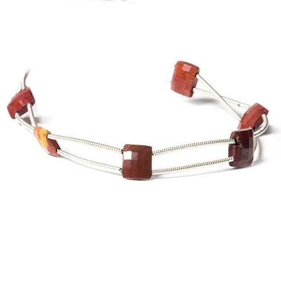 6x7-8x9mm Moukaite Jasper Double Drilled Faceted Rectangle 5.75 in. 6 Beads - The Bead Traders