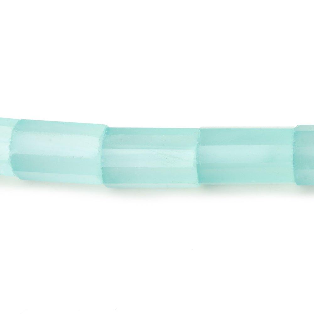 6x8-7x12mm Seafoam Blue Chalcedony faceted tubes 16 inch 40 large hole beads - The Bead Traders