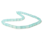6x8-7x12mm Seafoam Blue Chalcedony faceted tubes 16 inch 40 large hole beads - The Bead Traders